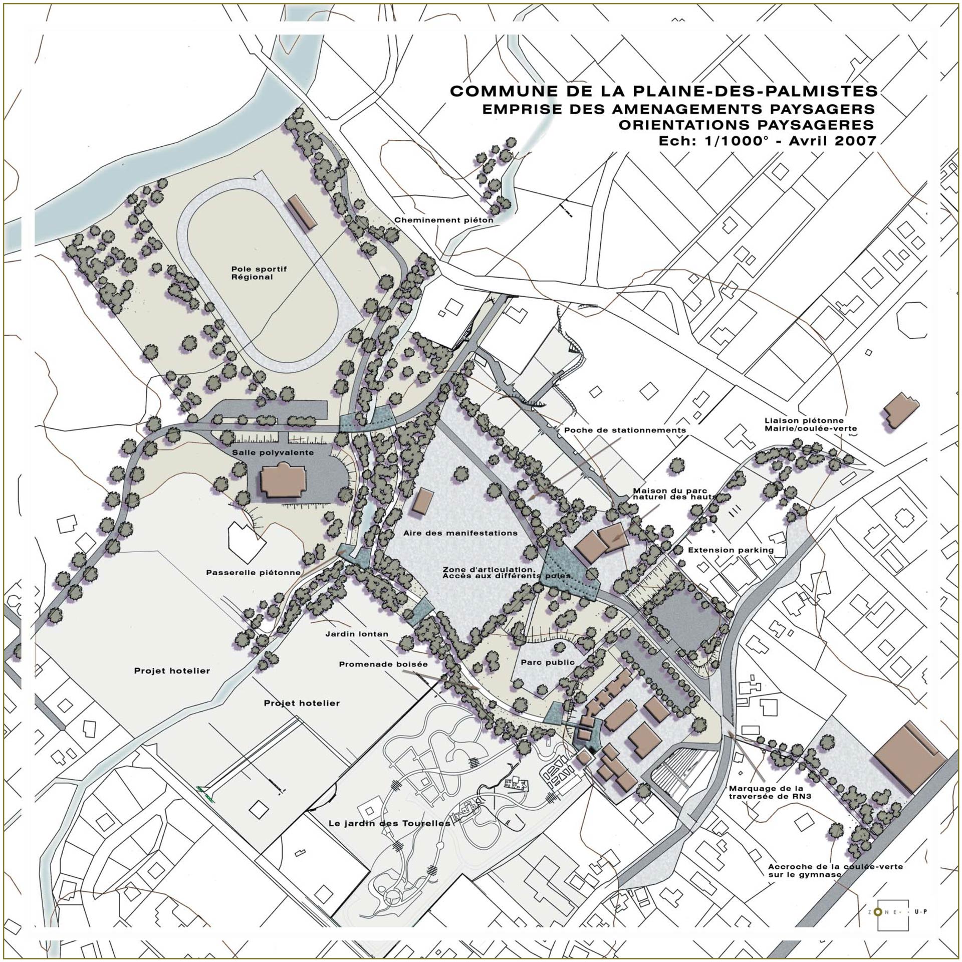 Plan masse projet Bourg de la Plaine des Palmistes LEU Réunion 974