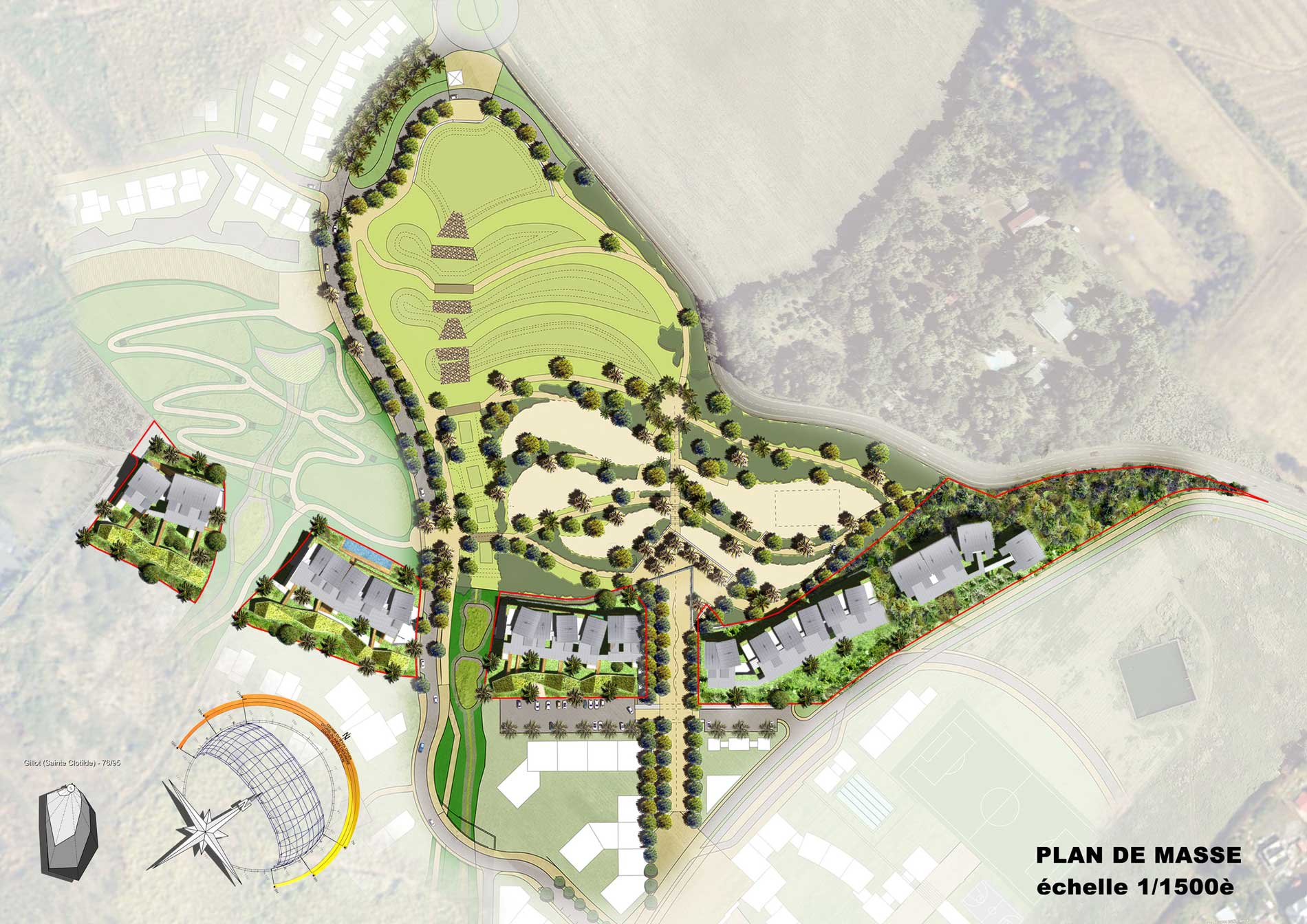 Plan masse projet concours logement beauséjour LEU Réunion 974